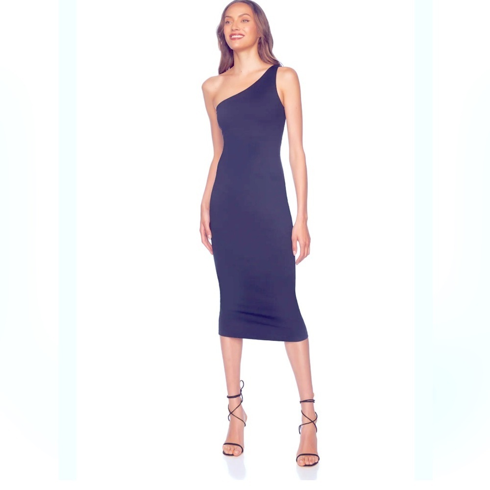 Susana Monaco One Shoulder Dress in Dark Blue